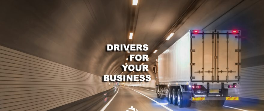 A dynamic urban road scene promoting business drivers by Staffchain.