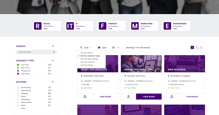 Dashboard interface displaying various project management and support tickets.